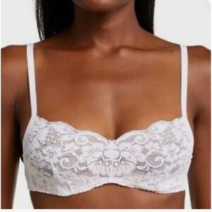 Hah Hook Up Bra Blanc White Floral Lace Underwire 80213 B 30-38 NEW